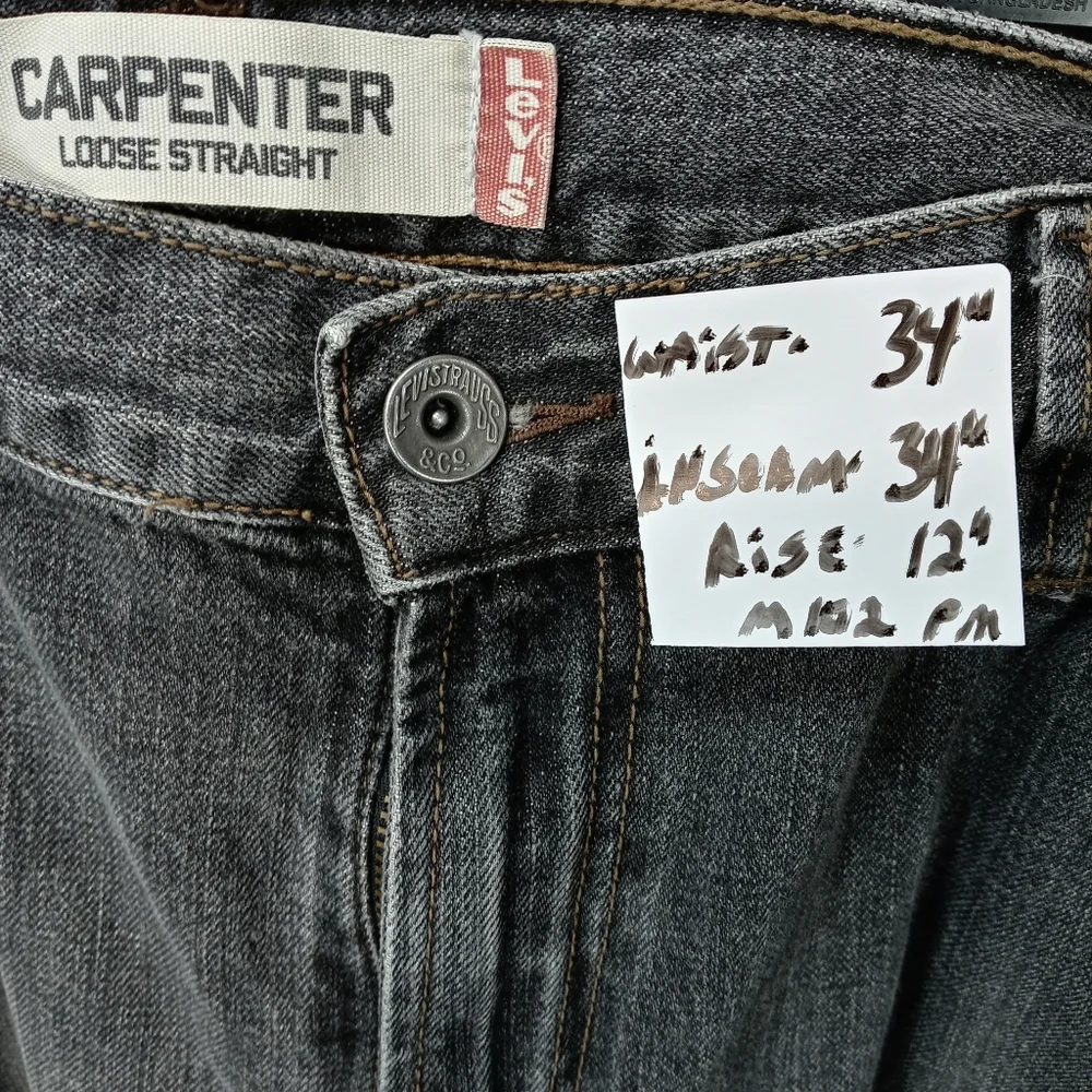 Levi's men's grey loose straight carpenter jeans. Sz 34x34. M102pm_11